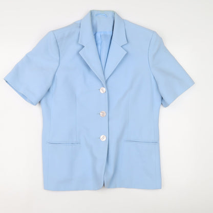Bon Marché Women's Blue Short Sleeve Blazer - Size 14