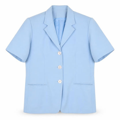 Bonmarché Women's Blue Short Sleeve Blazer - Size 14