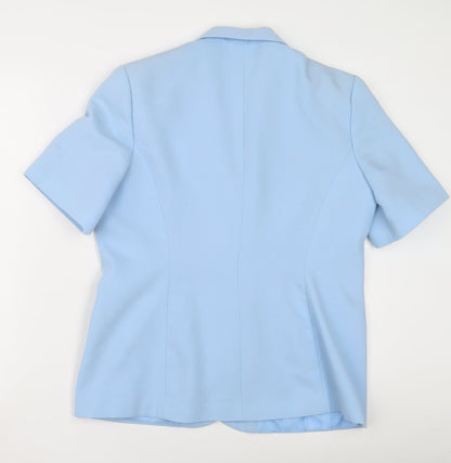 Bon Marché Women's Blue Short Sleeve Blazer - Size 14