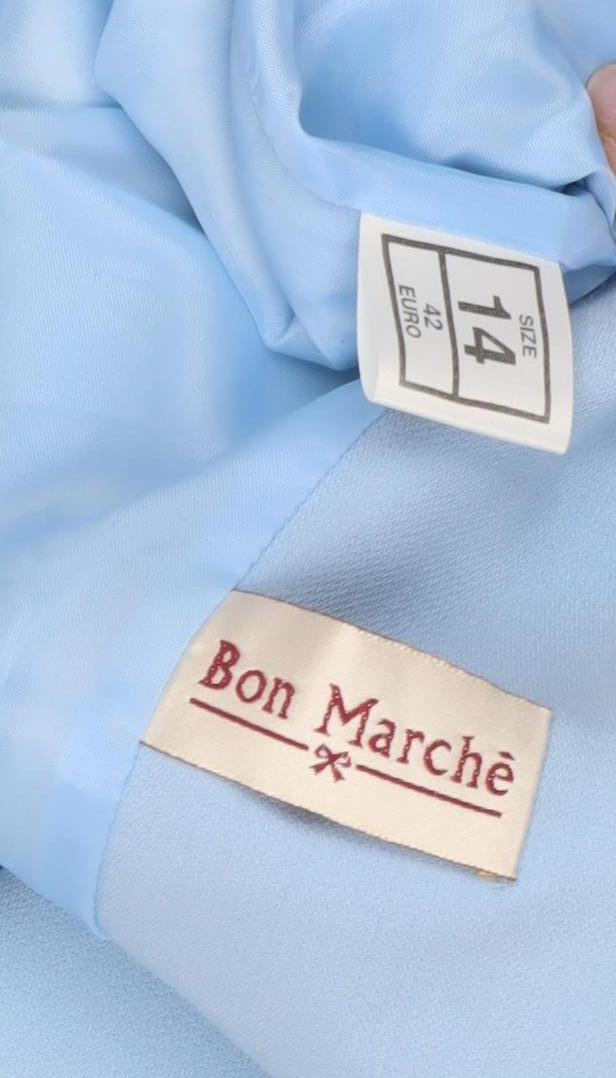 Bon Marché Women's Blue Short Sleeve Blazer - Size 14
