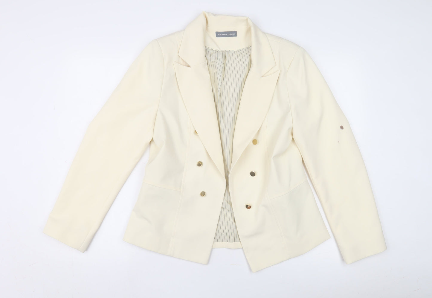 Michaela Louisa Women's Ivory Blazer, Size 12, Double-Breasted