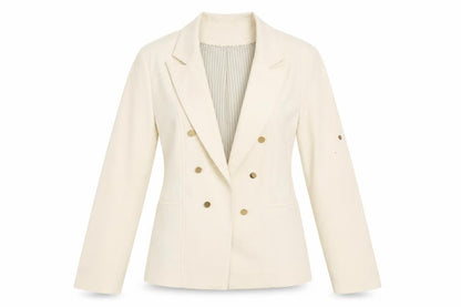Michaela Louisa Women's Ivory Blazer, Size 12, Double-Breasted