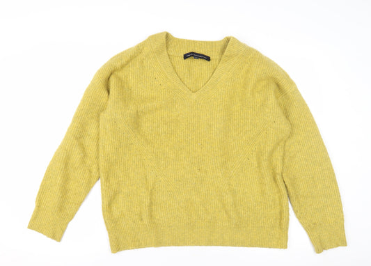 Womens UK Size M French Connection Yellow Pullover Jumper