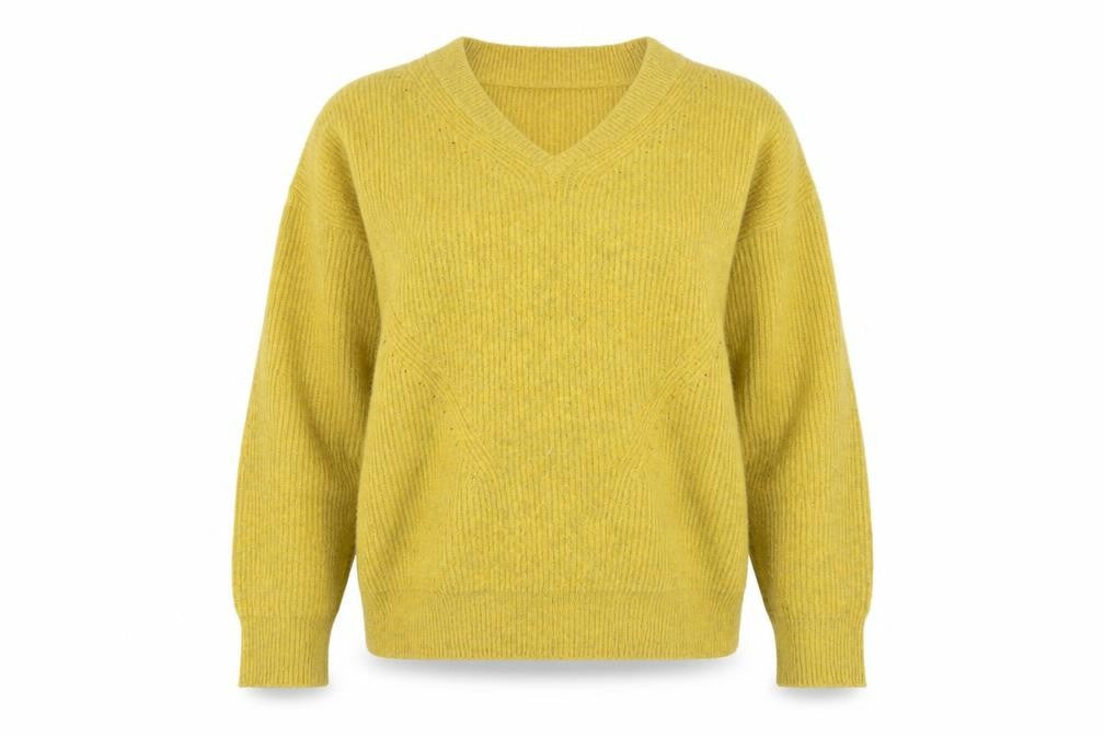 Womens UK Size M French Connection Yellow Pullover Jumper