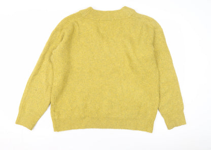Womens UK Size M French Connection Yellow Pullover Jumper