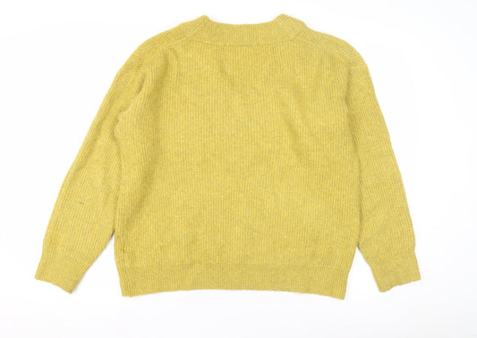 Womens UK Size M French Connection Yellow Pullover Jumper