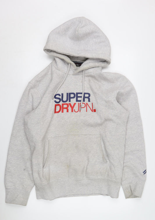 Superdry Men's Grey Hoodie M Pullover with Logo