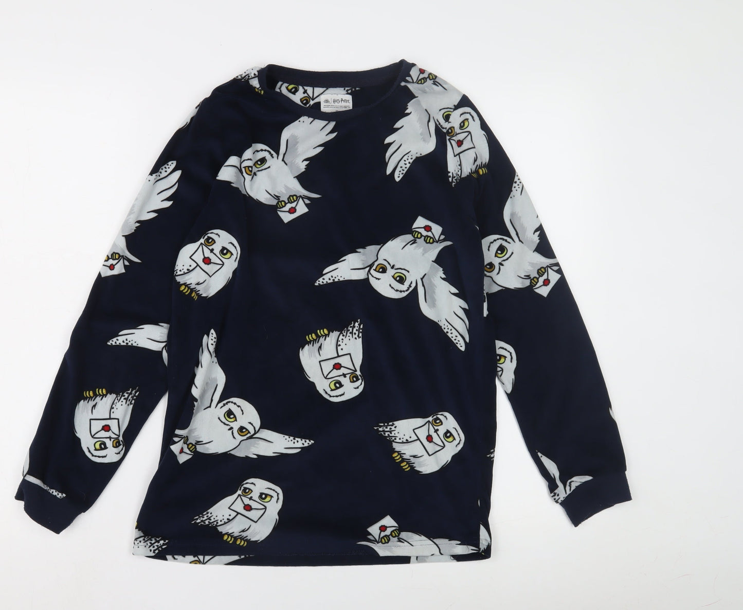 Harry Potter Blue Owl Print Women's Pyjama Top, Size 4