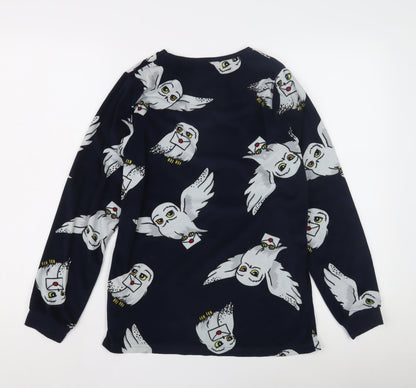 Harry Potter Blue Owl Print Women's Pyjama Top, Size 4