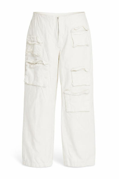 Womens UK Size 8 COLLUSION Regular Fit Cargo Ivory Trousers