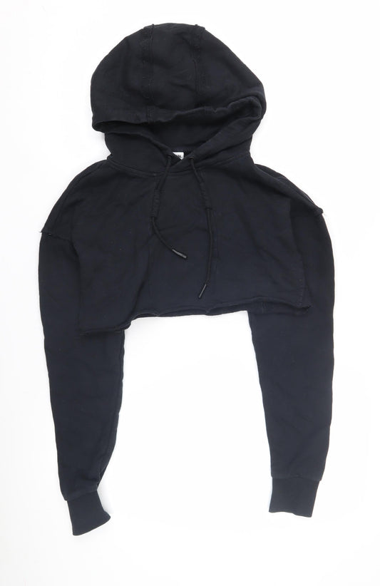 Gymshark Women's Black Medium Hooded Pullover Logo Hoodie