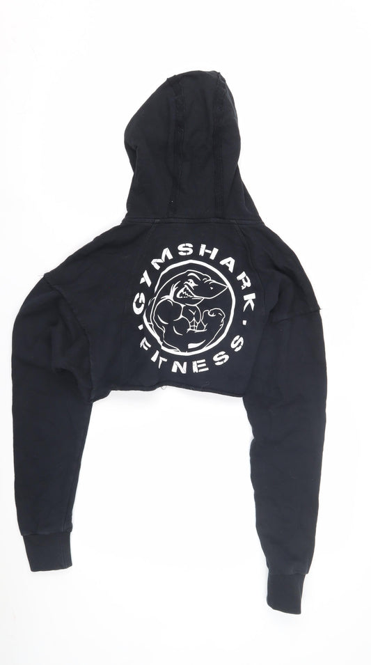 Gymshark Women's Black Medium Hooded Pullover Logo Hoodie