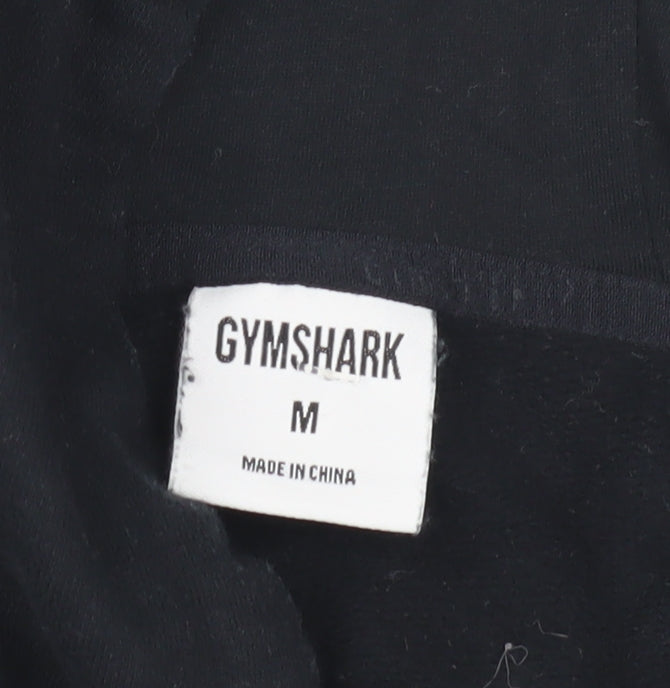 Gymshark Women's Black Medium Hooded Pullover Logo Hoodie
