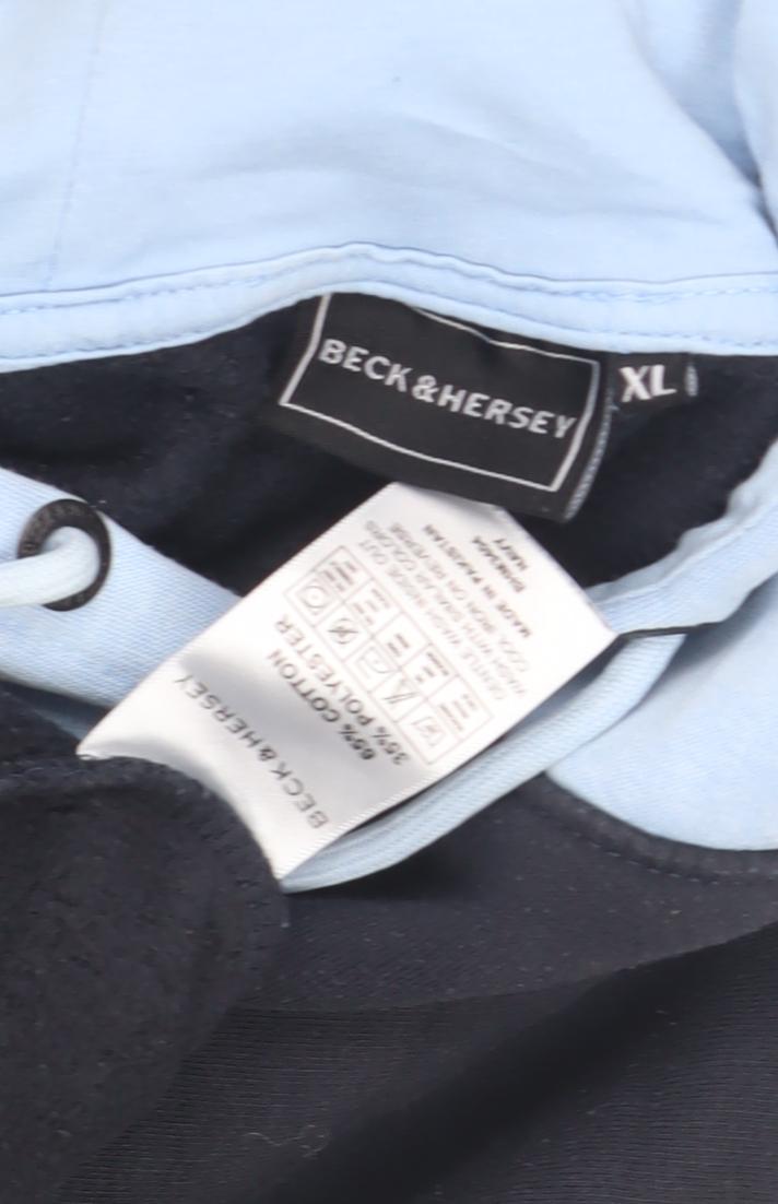 Mens UK Size XL Beck & Hersey Blue Pullover Hoodie