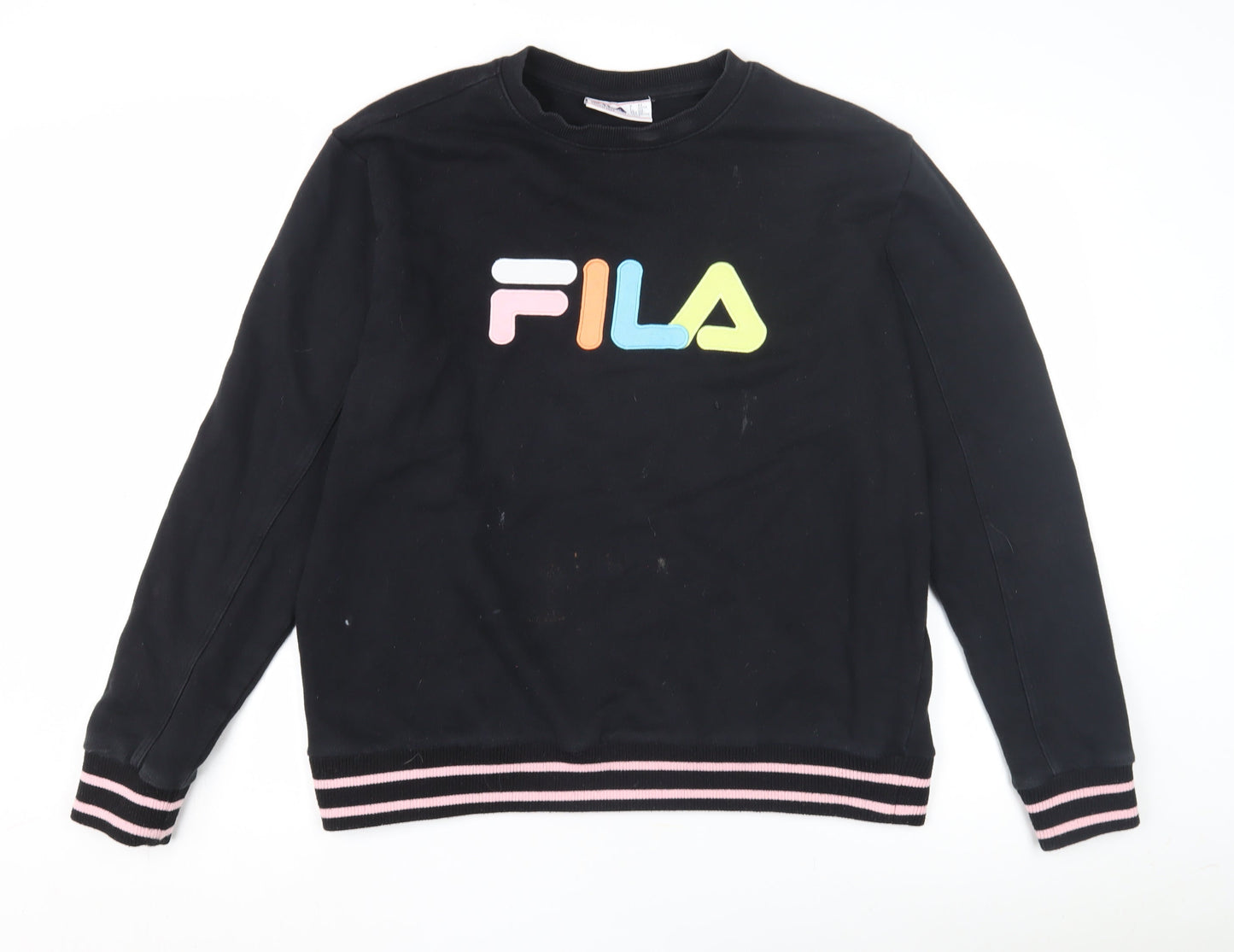 Fila Black Unisex Adults Logo Pullover Sweatshirt 2XL