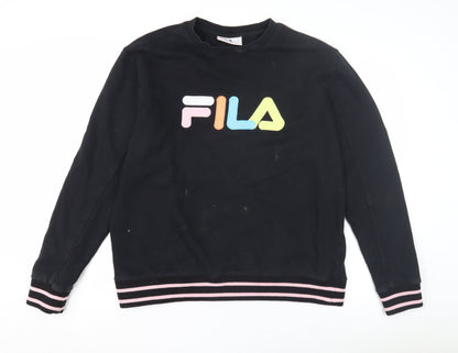 Fila Black Unisex Adults Logo Pullover Sweatshirt 2XL