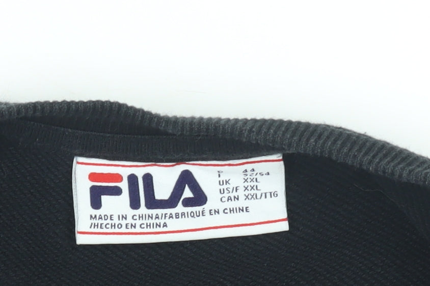 Fila Black Unisex Adults Logo Pullover Sweatshirt 2XL