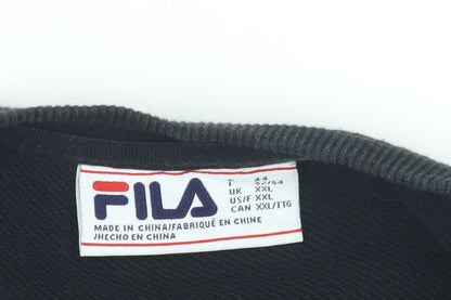 Fila Black Unisex Adults Logo Pullover Sweatshirt 2XL