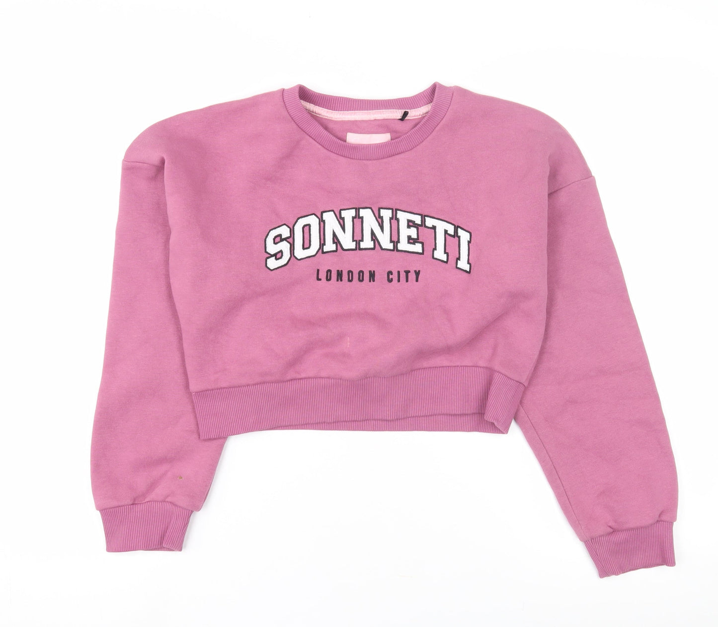 Sonneti Girls Pink Crew Neck Pullover Sweatshirt, 12-13 Years