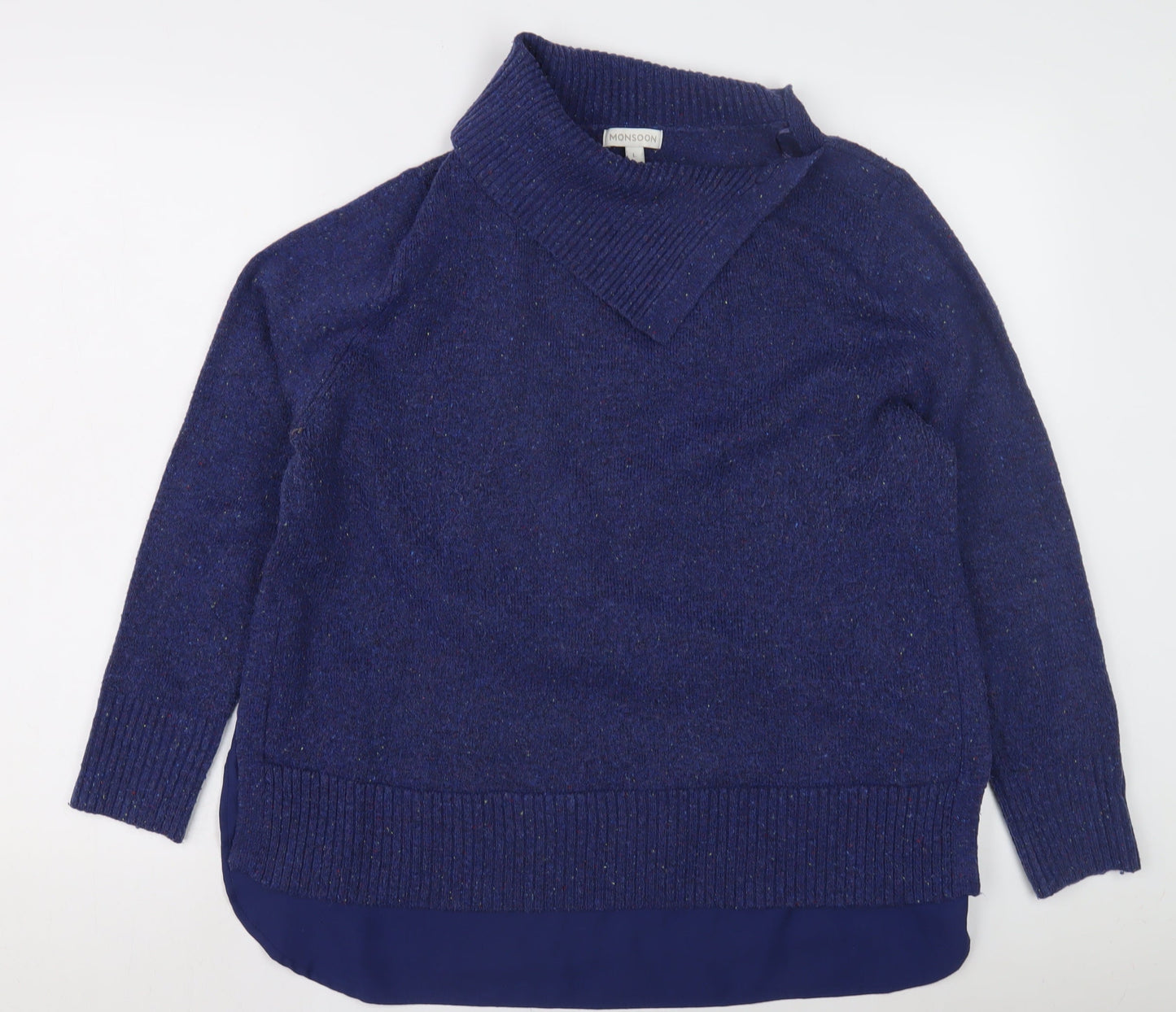 Womens UK Size L Monsoon Blue Pullover Jumper