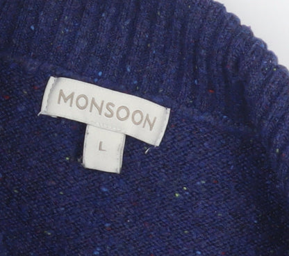 Womens UK Size L Monsoon Blue Pullover Jumper