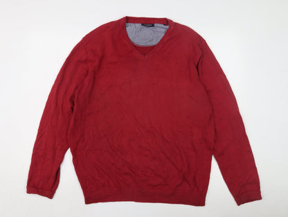 Pretend Men's XL Red V-Neck Jumper Pullover