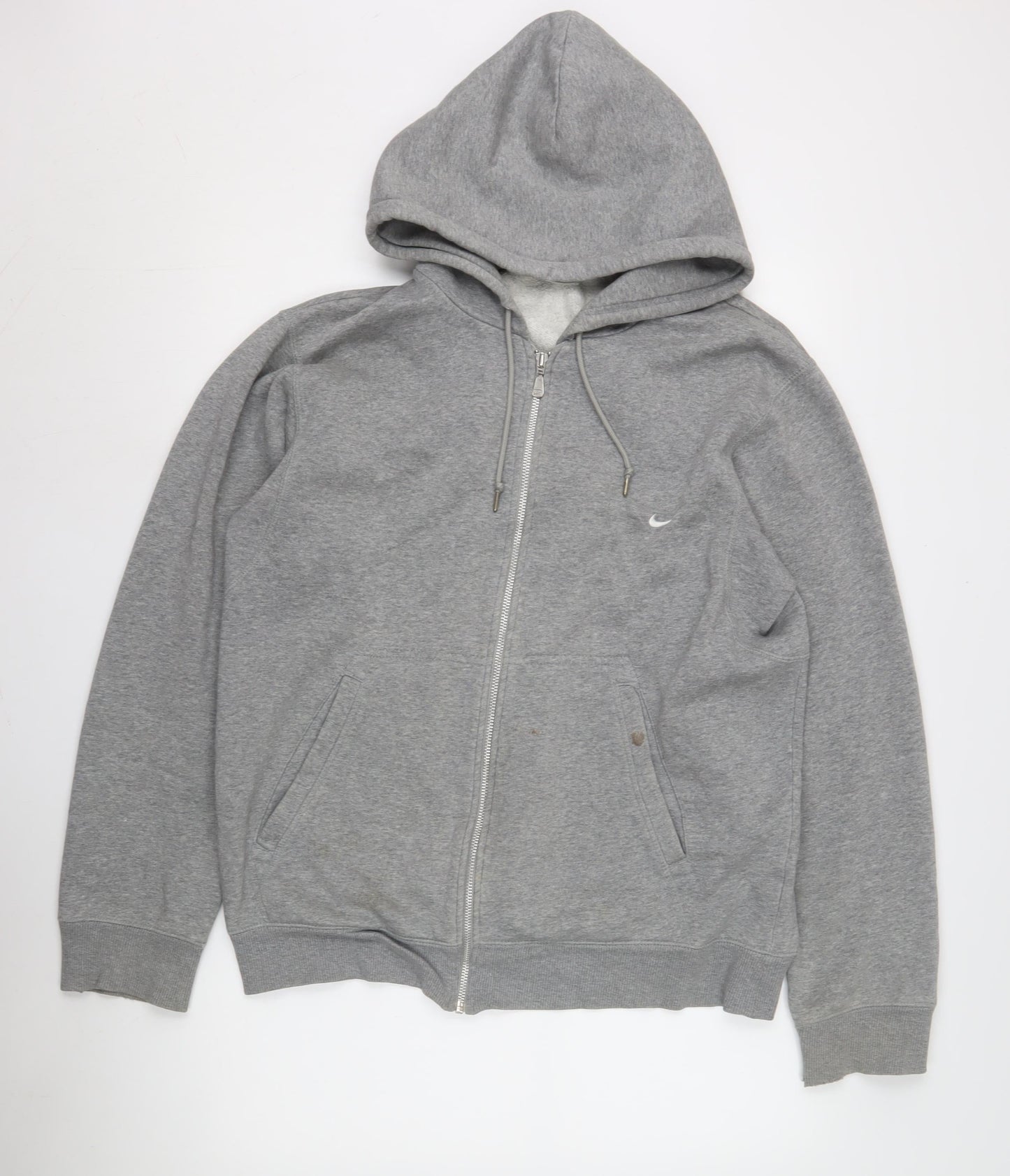 Mens UK Size L Nike Grey Full Zip Hoodie