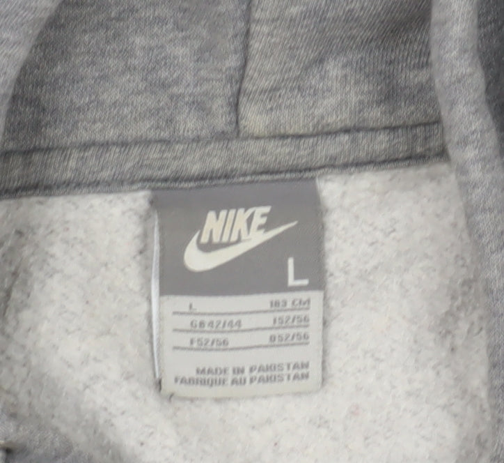 Mens UK Size L Nike Grey Full Zip Hoodie