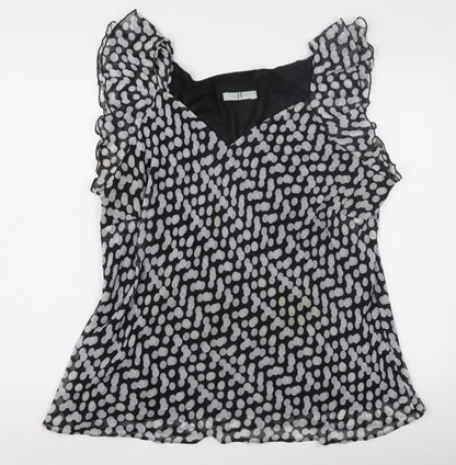 Womens UK Size 8 Joanna Hope Black Tunic Blouse