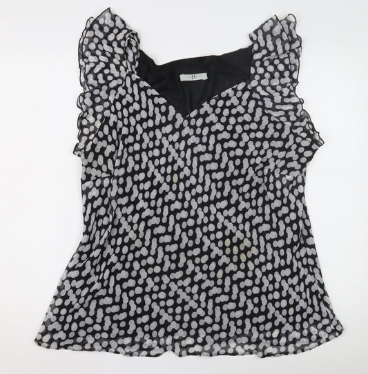 Womens UK Size 8 Joanna Hope Black Tunic Blouse