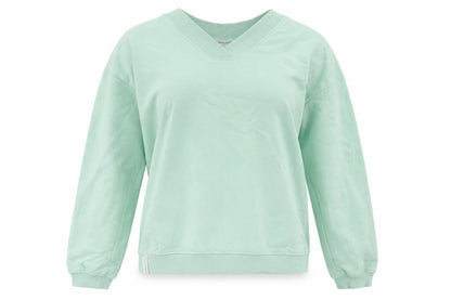 bekkin Women's Green V-Neck Pullover Sweatshirt, Size L