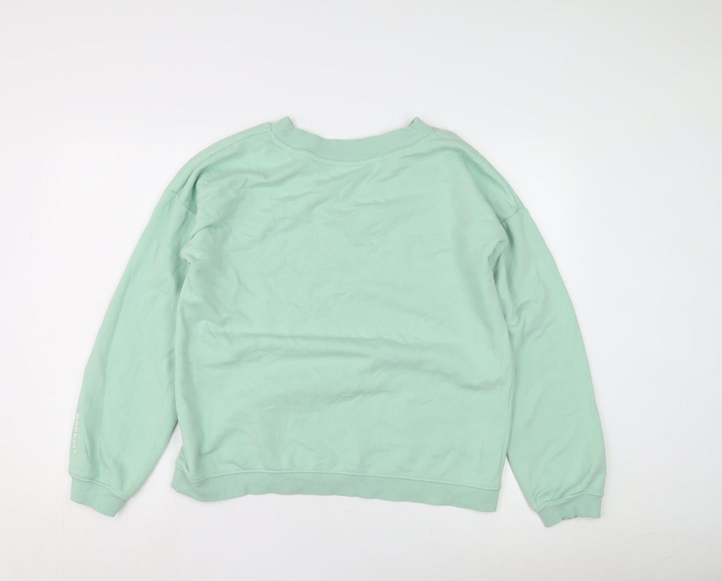 bekkin Women's Green V-Neck Pullover Sweatshirt, Size L
