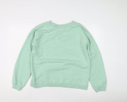 bekkin Women's Green V-Neck Pullover Sweatshirt, Size L