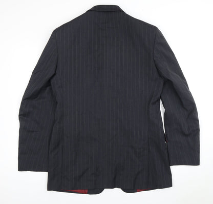 Marks and Spencer Men's Grey Striped Wool Blazer Size 40