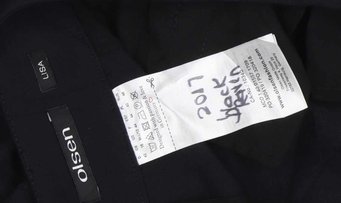 Olsen Women's Black Trousers, Size M, Elegant Style