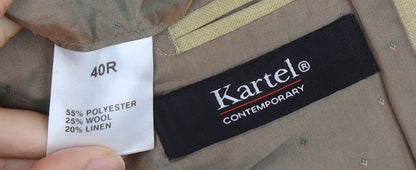 Kartel Men's Beige Blazer 40R Single-Breasted Formal