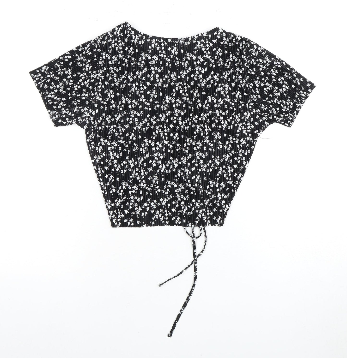 Womens UK Size 12 Pull&Bear Black Cropped Blouse