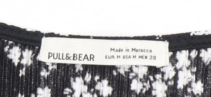 Womens UK Size 12 Pull&Bear Black Cropped Blouse