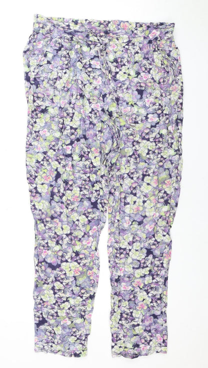 Womens UK Size 10 Warehouse Regular Fit Casual Multicoloured Trousers