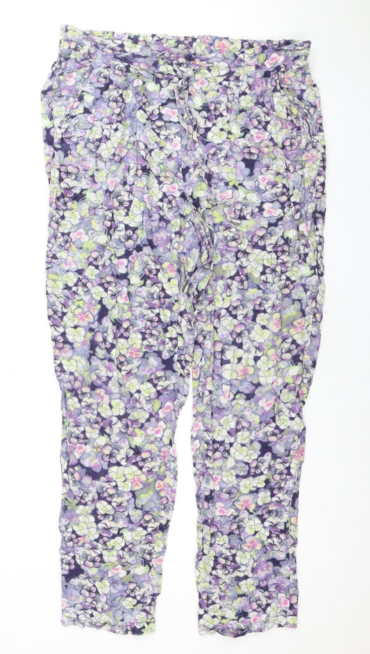 Womens UK Size 10 Warehouse Regular Fit Casual Multicoloured Trousers
