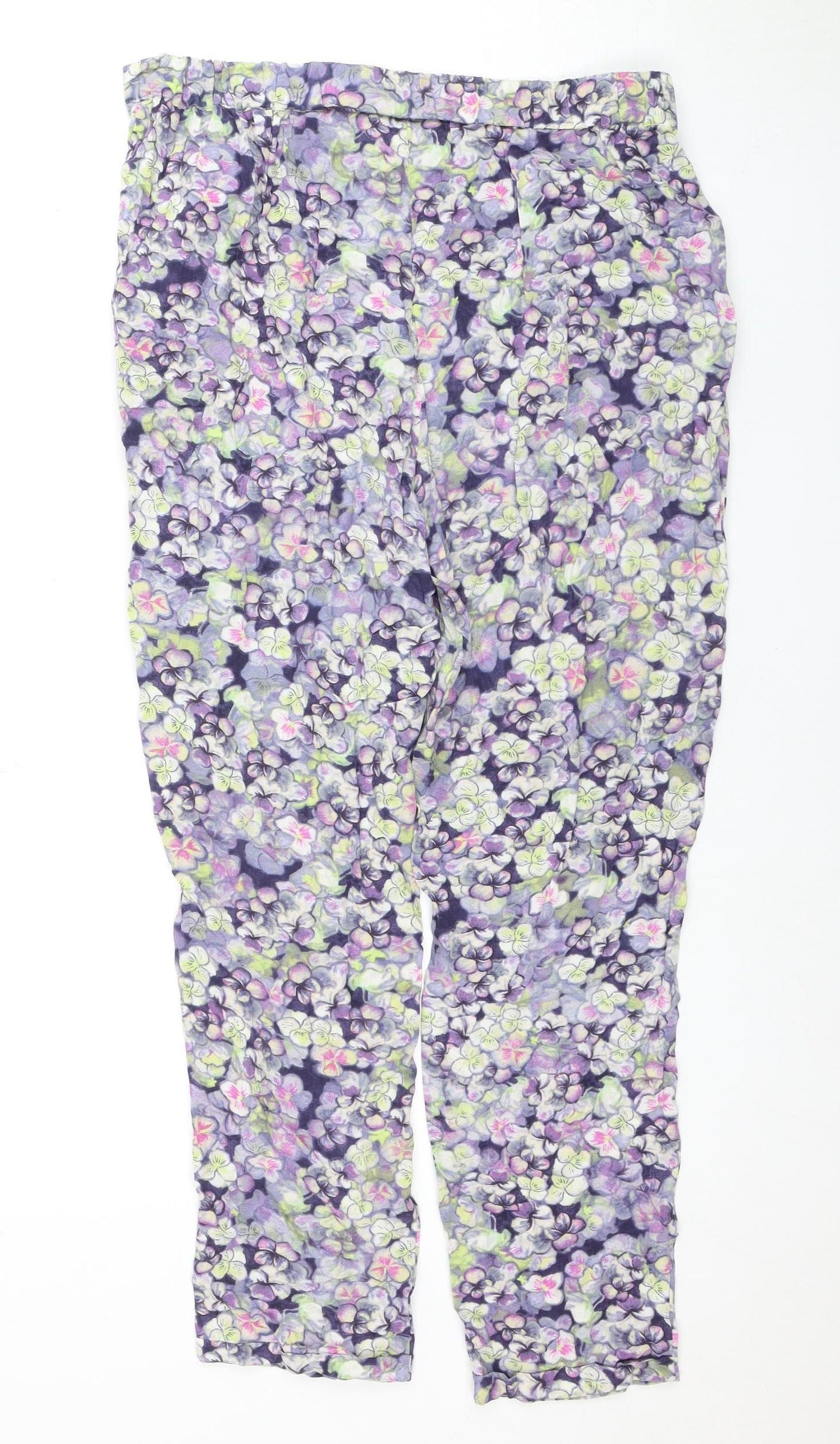 Womens UK Size 10 Warehouse Regular Fit Casual Multicoloured Trousers