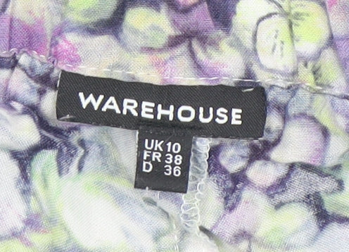 Womens UK Size 10 Warehouse Regular Fit Casual Multicoloured Trousers