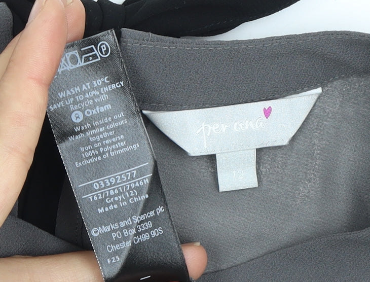 Womens UK Size 12 Marks and Spencer Grey Basic Blouse