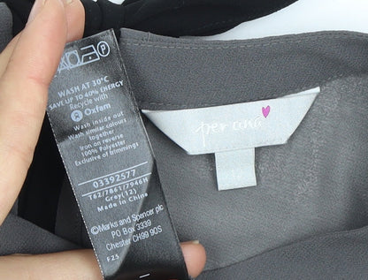 Womens UK Size 12 Marks and Spencer Grey Basic Blouse
