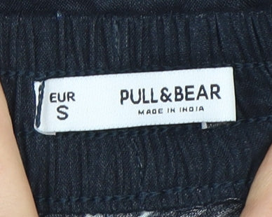 Pull&Bear Women's Black A-Line Floral Skirt, Size 10