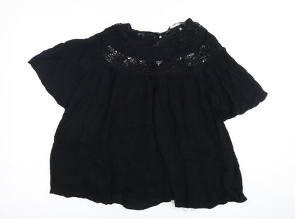 Womens UK Size 2XS Zara Black Basic Blouse