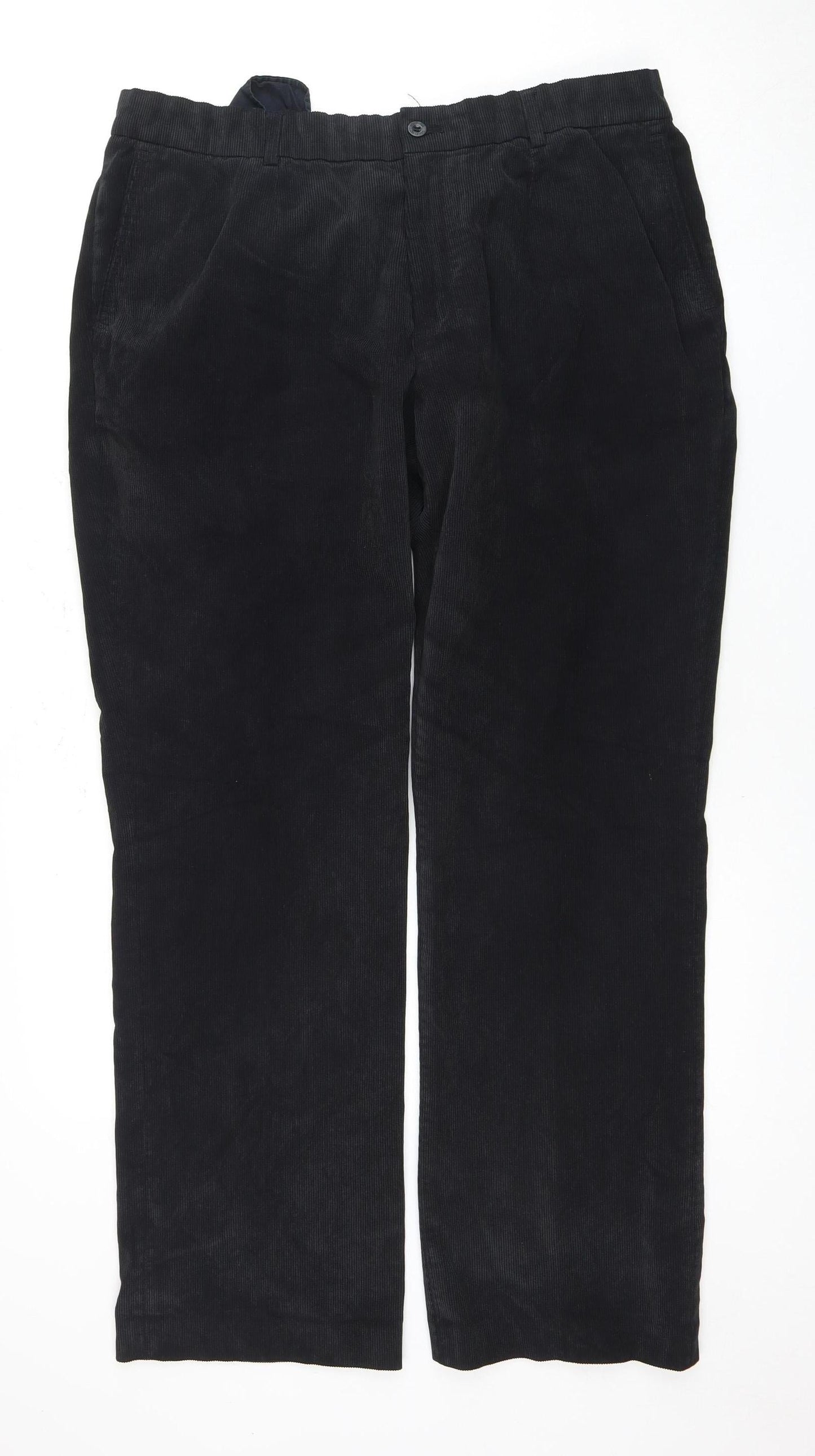 Golfino Men's Black Corduroy Trousers Size M