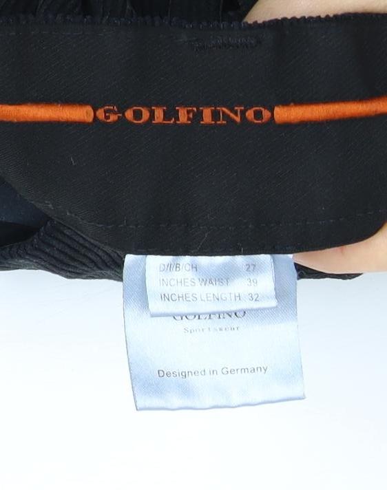 Golfino Men's Black Corduroy Trousers Size M