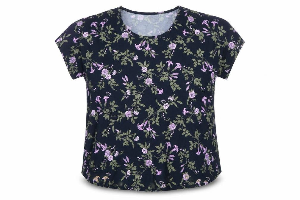 Womens UK Size 18 Lands' End Multicoloured Basic T-Shirt
