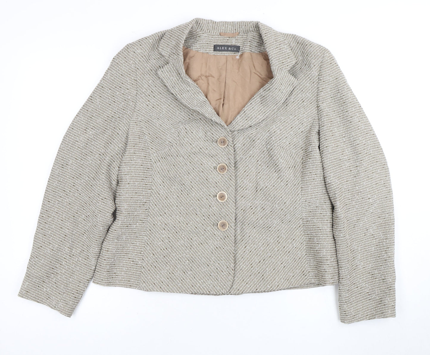 Womens UK Size 16 Alex & Co. Regular Beige Blazer